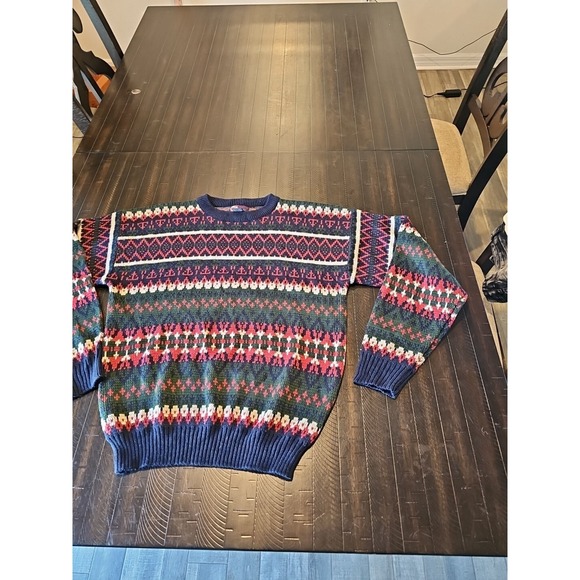 Gfc Mens Multicolor Vtg Ski Acrylic Knit Sweater Pullover Winter Size Medium - Picture 4 of 9
